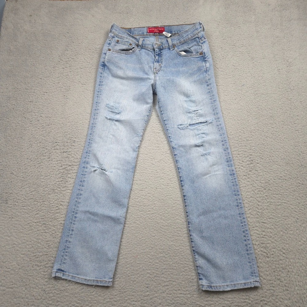 Levi's 505 Nouveau Low Rise Stretch Jeans Womens 6S Distressed Hole